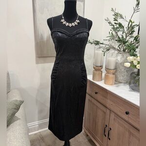 STOP STARING! Black Faux Leather Dress